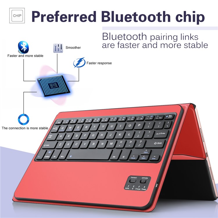 

Detachable Wireless Bluetooth Keyboard Leather Stand Case for iPad Pro 10.5 (2017) - Red