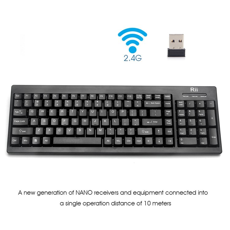 RII RK901 Ultra-thin 104 Keys 2.4G Wireless Keyboard for Smart TV Laptop PC-4