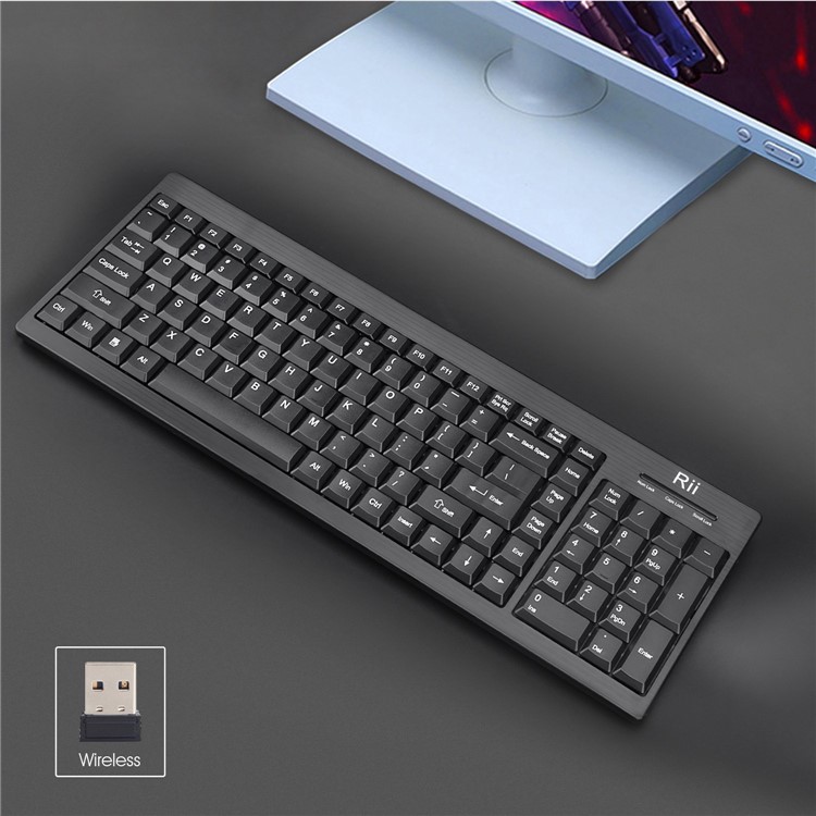 RII RK901 Ultra-thin 104 Keys 2.4G Wireless Keyboard for Smart TV Laptop PC-5