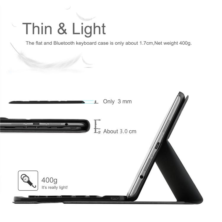Detachable Bluetooth Keyboard Leather Stand Case for Asus Zenpad Z8s ZT582KL - Black-2