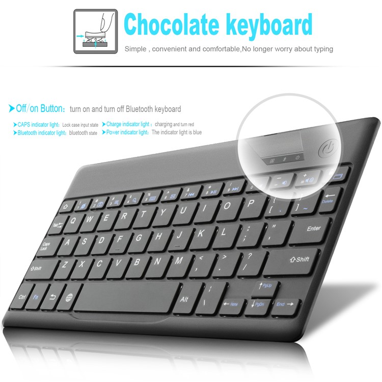 Detachable Bluetooth Keyboard Leather Stand Case for Asus Zenpad Z8s ZT582KL - Black-6