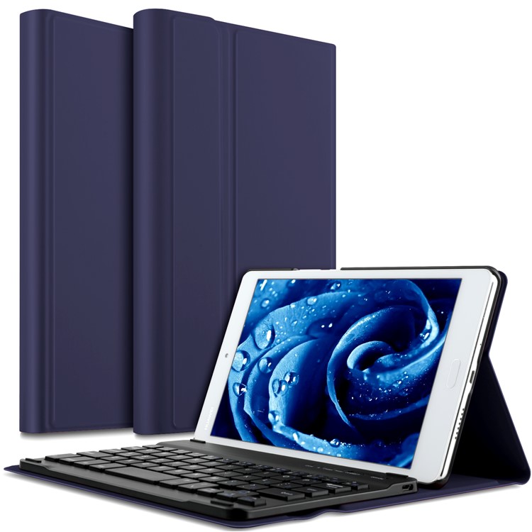 

Detachable Bluetooth Wireless Keyboard Leather Stand Case for Huawei Mediapad M3 Lite 8.0 - Blue