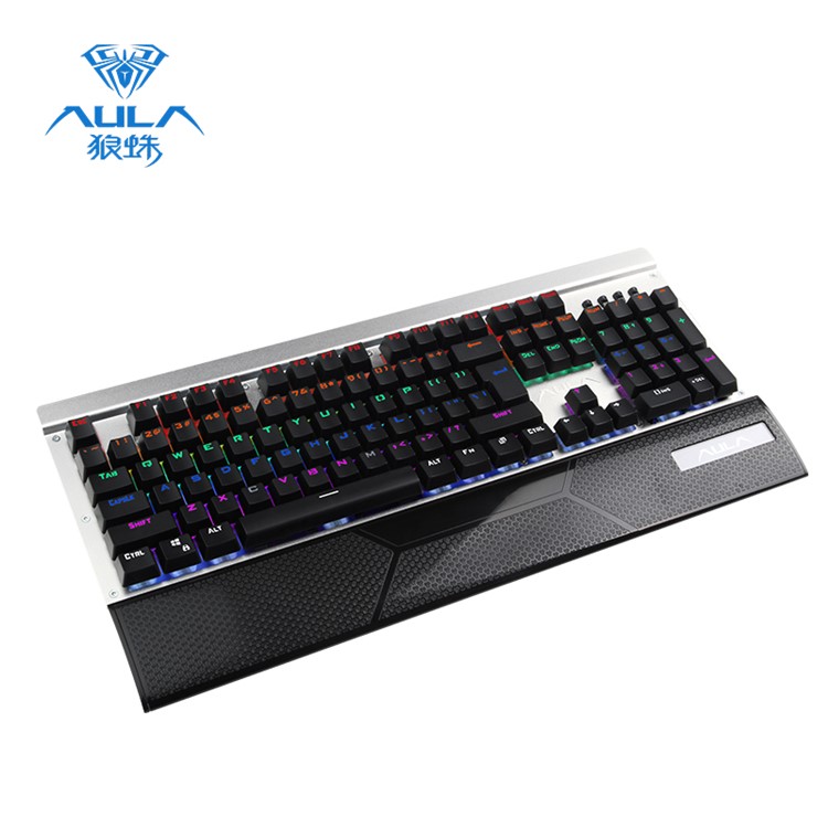 AULA Intruder Mechanical Keyboard Colorful Backlight 104 Keys Gaming Keyboard with Hand Rest - Black-2