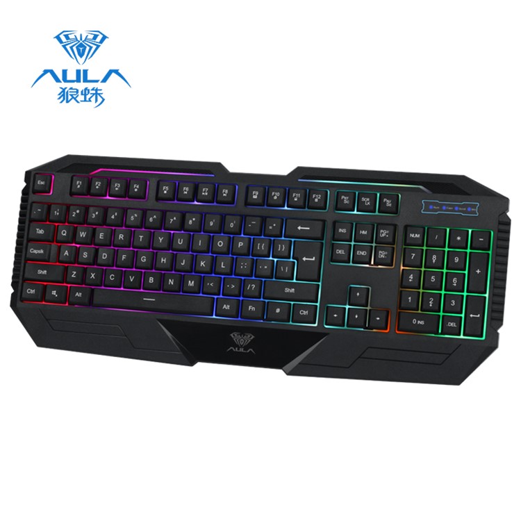 AULA RGB 104 Keys RGB Backlights Professional Gaming Keyboard USB Wired Keyboard with Hand Rest-2