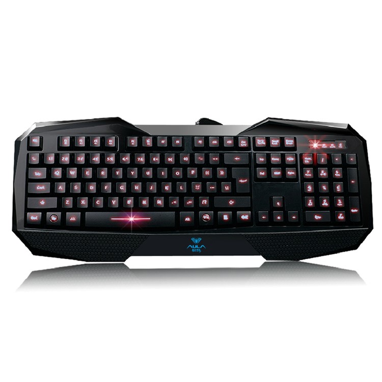AULA Befire USB Wired Professional Gaming Keyboard with LED Backlight - Red Light-1