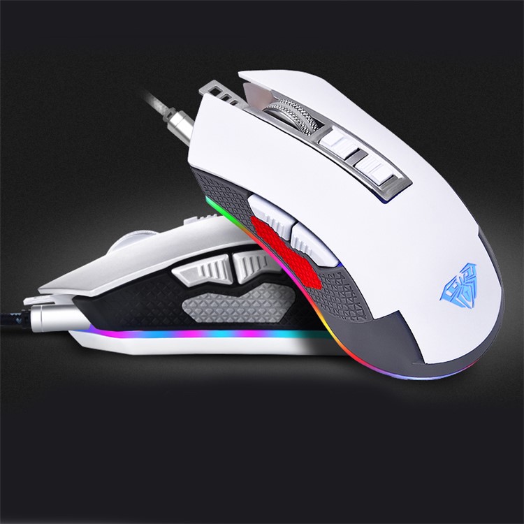 AULA Vanguard II 3325 Game Chip Optical Engine 7 Buttons Macro Programmable USB Gaming Mouse - White-2