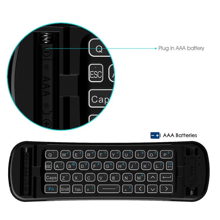 RII MX6 2.4GHz Remote Control Backlight Keyboard with Air Mouse and Voice Control-3