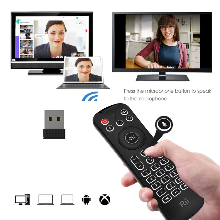 RII MX6 2.4GHz Remote Control Backlight Keyboard with Air Mouse and Voice Control-5