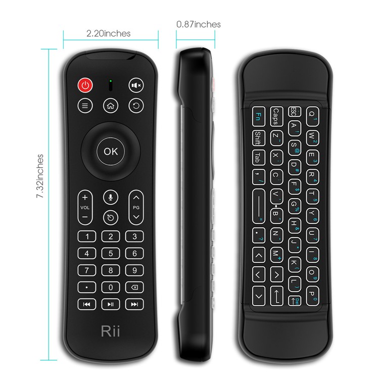 RII MX6 2.4GHz Remote Control Backlight Keyboard with Air Mouse and Voice Control-6