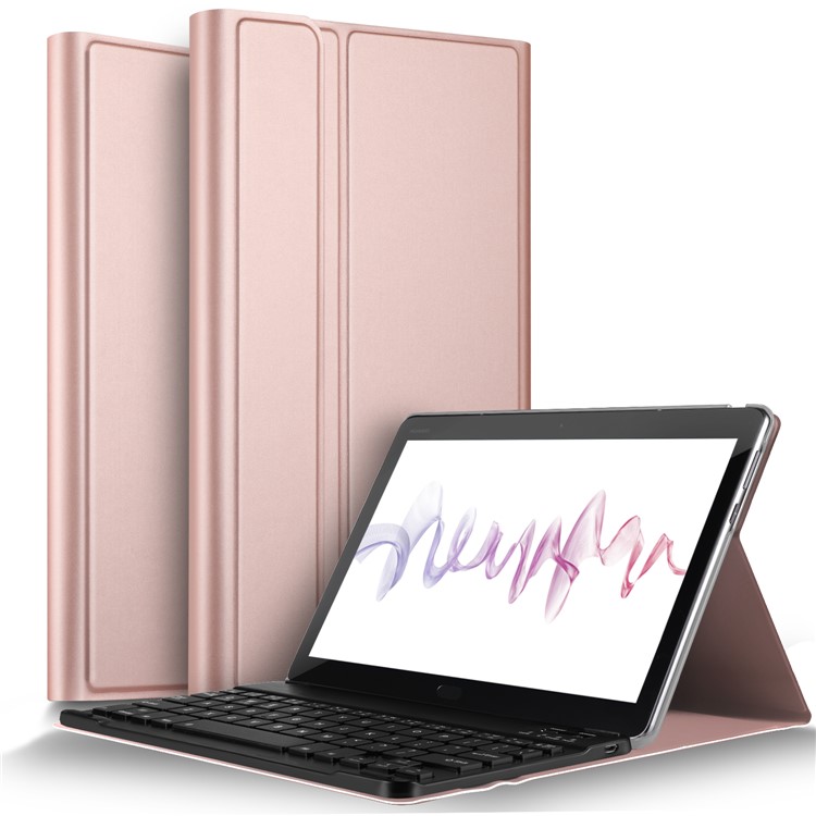 

Detachable Bluetooth Keyboard Leather Stand Cover for Huawei Mediapad M3 Lite 10.0 - Rose Gold Color