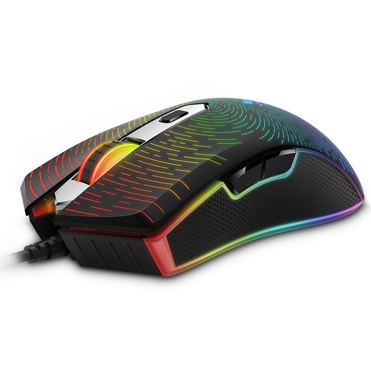 RAPOO V29S Bunte Verdrahtete RGB-Hintergrundbeleuchtung Gaming-Maus Mit 7000DPI Hohe Präzision Optische 7 Tasten - Galaxie Schwarz-2