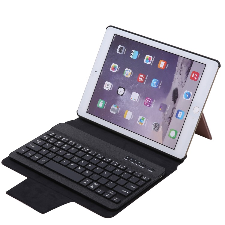 XD-158 Universal Backlight Metal Silk Print Leather Keyboard Stand Tablet Case Accessory for iPad 9.7 (2017)/Pro 9.7(2016)/iPad Air 2/1 - Black-13