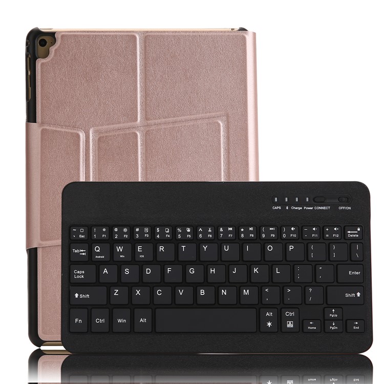 XD-158 Universal Backlight Metal Silk Print Leather Keyboard Stand Tablet Case Accessory for iPad 9.7 (2017)/Pro 9.7(2016)/iPad Air 2/1 - Black-14