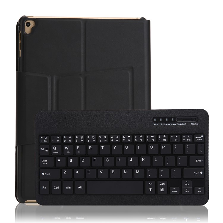 XD-158 Universal Backlight Metal Silk Print Leather Keyboard Stand Tablet Case Accessory for iPad 9.7 (2017)/Pro 9.7(2016)/iPad Air 2/1 - Black-4