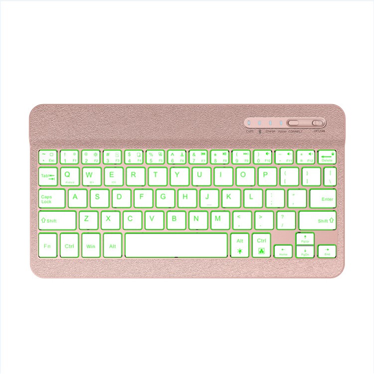 XD-158 Silk Print Leather Bluetooth Backlight Universal Keyboard Case with Stand for iPad 9.7 (2017)/Pro 9.7(2016)/iPad Air 2/1 - Rose Gold-13