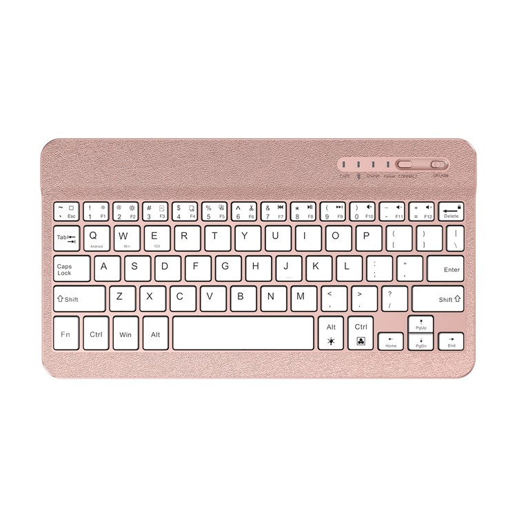 XD-158 Silk Print Leather Bluetooth Backlight Universal Keyboard Case with Stand for iPad 9.7 (2017)/Pro 9.7(2016)/iPad Air 2/1 - Rose Gold-16