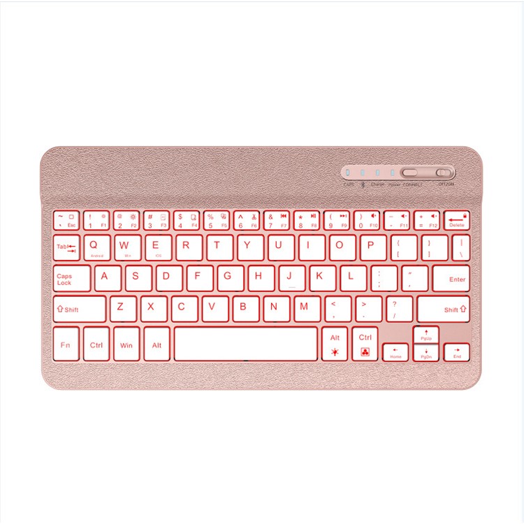 XD-158 Silk Print Leather Bluetooth Backlight Universal Keyboard Case with Stand for iPad 9.7 (2017)/Pro 9.7(2016)/iPad Air 2/1 - Rose Gold-9