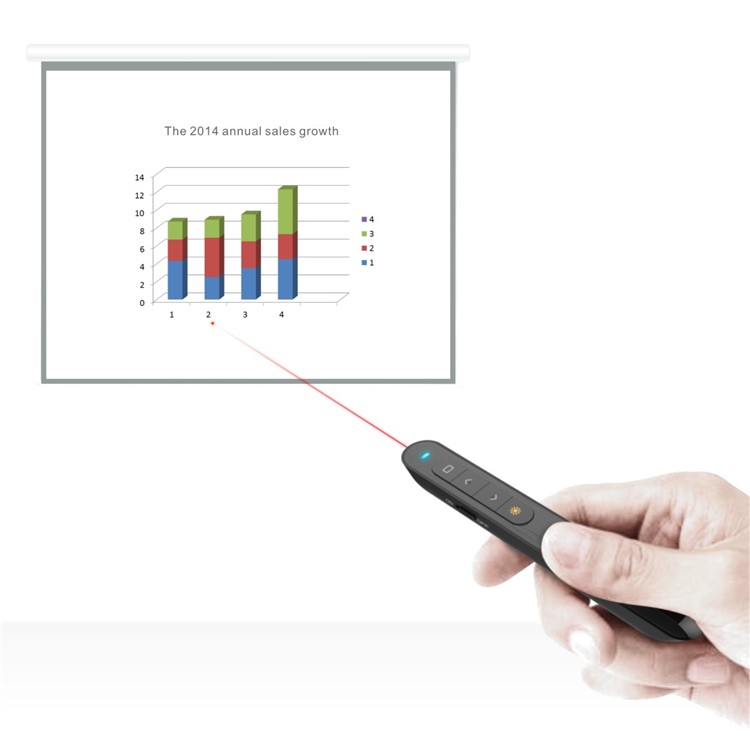 DOOSL DSIT001 2.4GHz Wireless Presenter Powerpoint Presentation Remote Control - Black-7