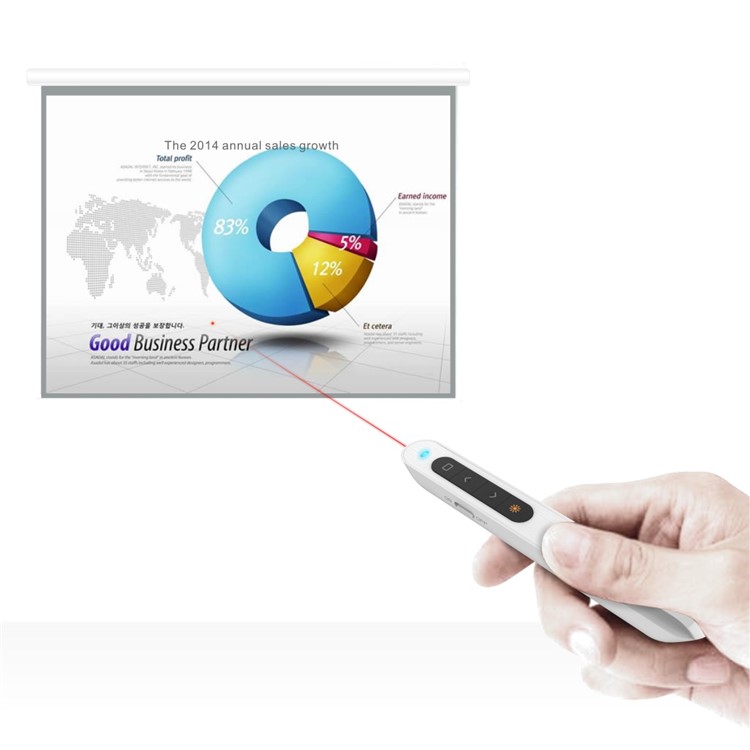 DOOSL DSIT001 Wireless Presenter 2.4GHz Powerpoint Presentation Remote Control - White-7