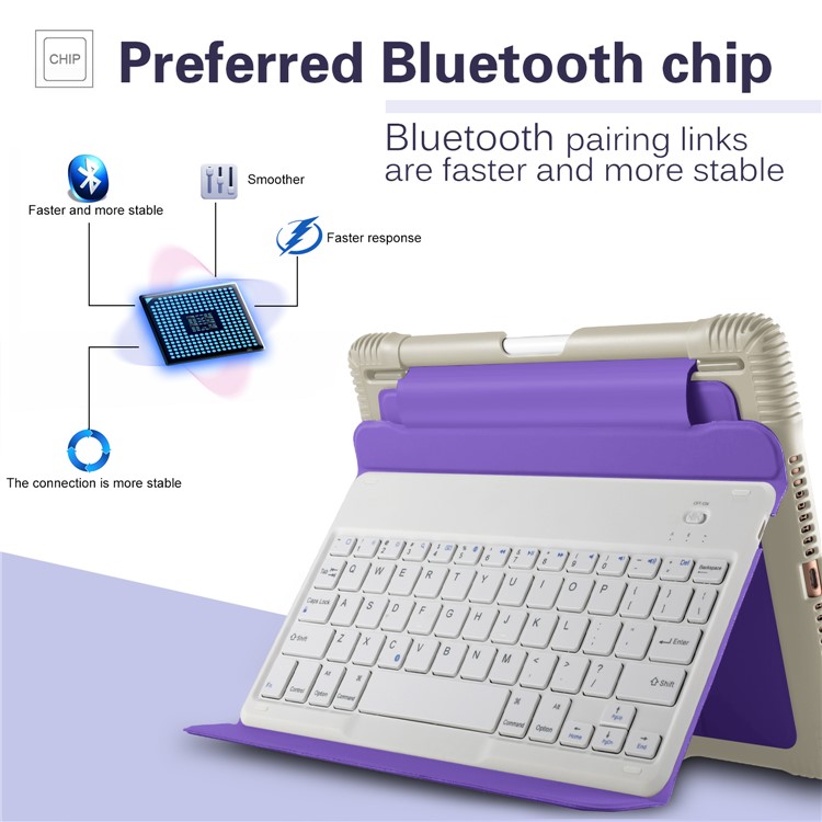 Detachable Bluetooth Keyboard Leather Tablet Casing with Stand for iPad 9.7-inch (2017)/iPad Pro 9.7 inch (2016)/iPad Air 2/iPad Air - Purple-2