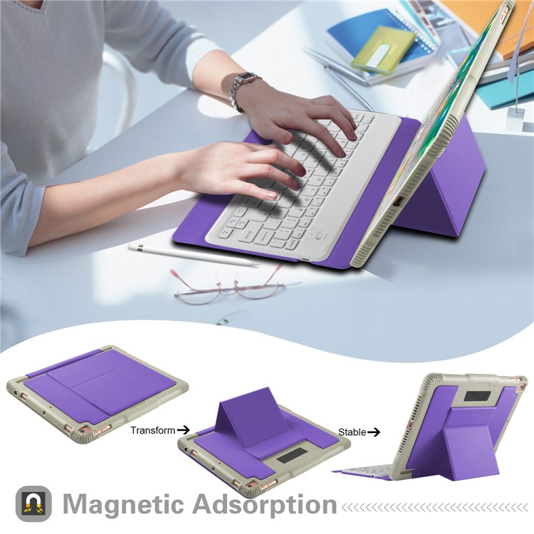 Detachable Bluetooth Keyboard Leather Tablet Casing with Stand for iPad 9.7-inch (2017)/iPad Pro 9.7 inch (2016)/iPad Air 2/iPad Air - Purple-6