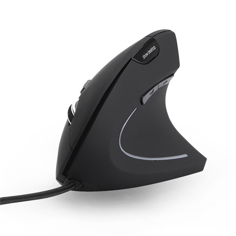 MODAO Ergonomic High Precision Optical Vertical Wired Mouse with 4 Adjustable DPI - Black-1
