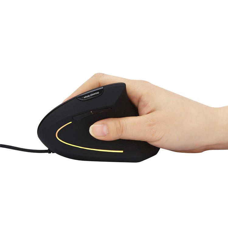MODAO Ergonomic High Precision Optical Vertical Wired Mouse with 4 Adjustable DPI - Black-9