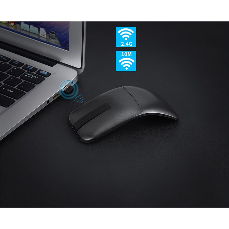 Ultra Slim 180 Degree Rotatable Hinge Touch Senstive 1200DPI 2.4G Wireless Mouse for Notebook, PC, Macbook-13
