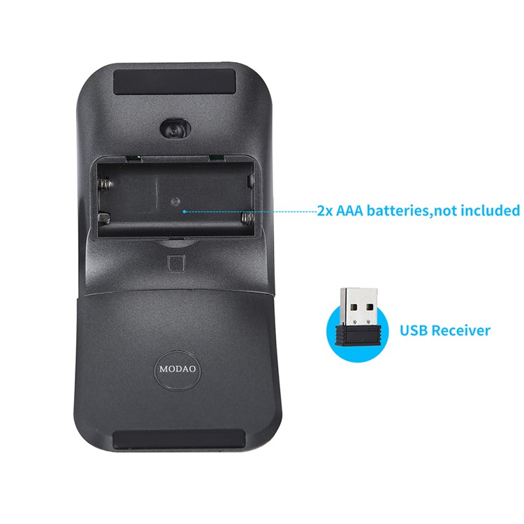 Ultra Slim 180 Degree Rotatable Hinge Touch Senstive 1200DPI 2.4G Wireless Mouse for Notebook, PC, Macbook-3
