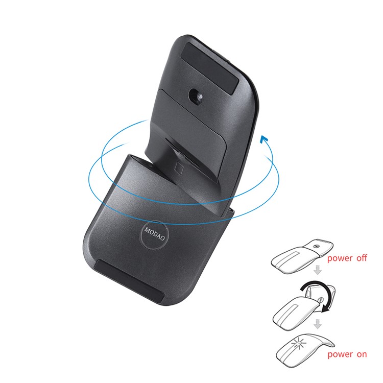 Ultra Slim 180 Degree Rotatable Hinge Touch Senstive 1200DPI 2.4G Wireless Mouse for Notebook, PC, Macbook-7