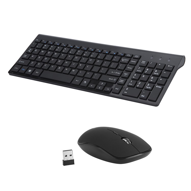 Clavier Combo Souris Sans Fil 2.4G Sans Fil + Souris - Noir-1