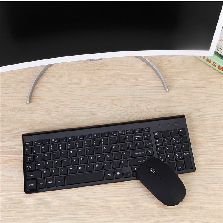 Clavier Combo Souris Sans Fil 2.4G Sans Fil + Souris - Noir-14