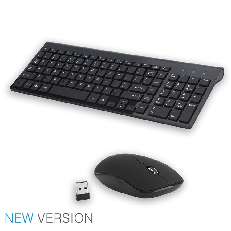 Clavier Combo Souris Sans Fil 2.4G Sans Fil + Souris - Noir-5