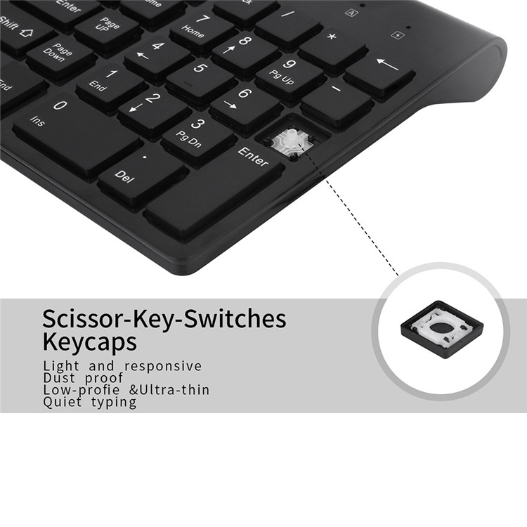 Clavier Combo Souris Sans Fil 2.4G Sans Fil + Souris - Noir-7