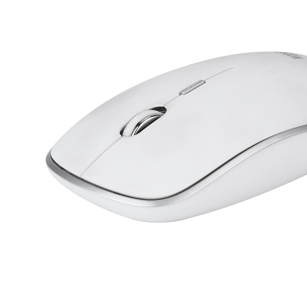 Juego Combo De Mouse De Teclado Inalámbrico Mudo 2.4G Compacto De Tamaño Completo - Blanco-11