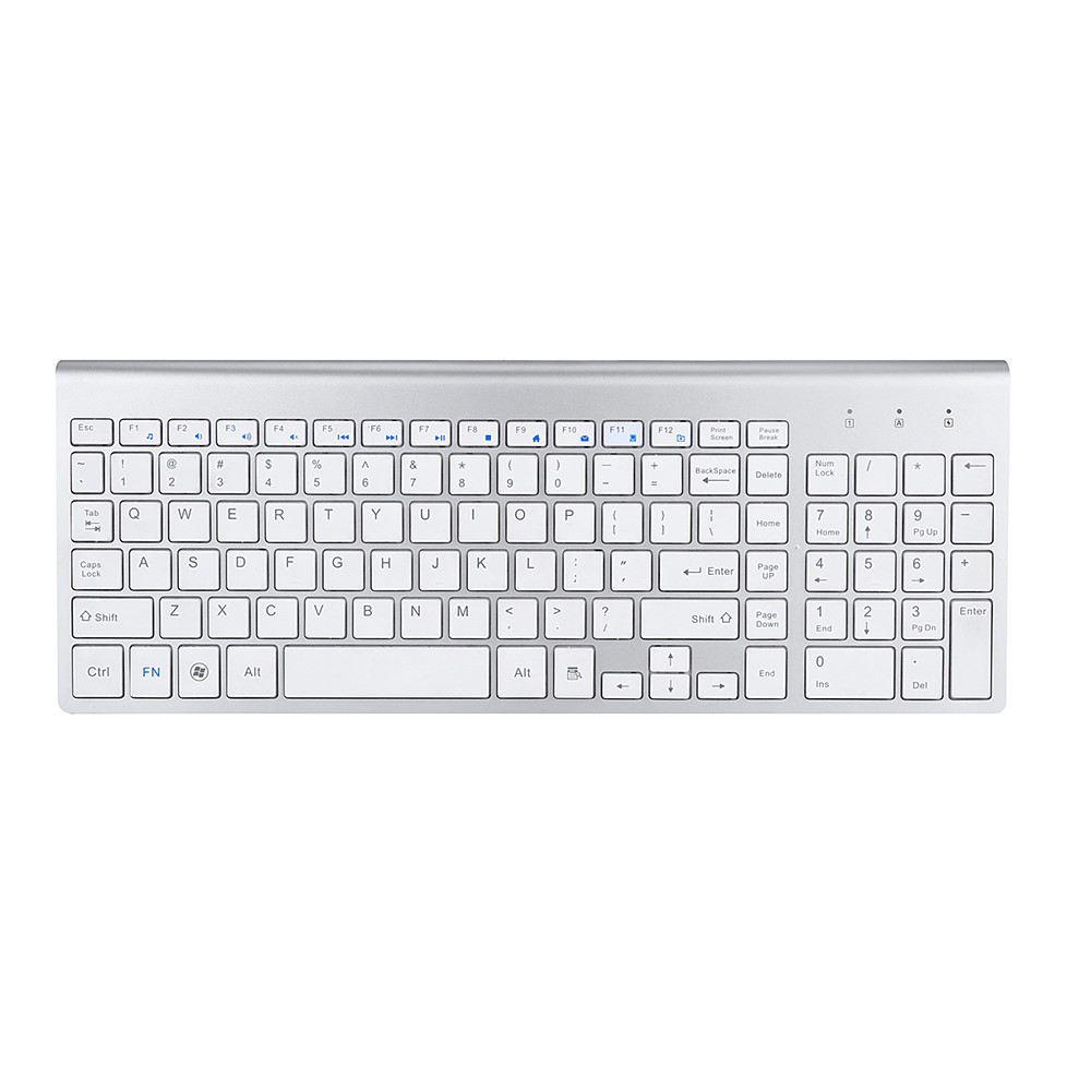 Juego Combo De Mouse De Teclado Inalámbrico Mudo 2.4G Compacto De Tamaño Completo - Blanco-13