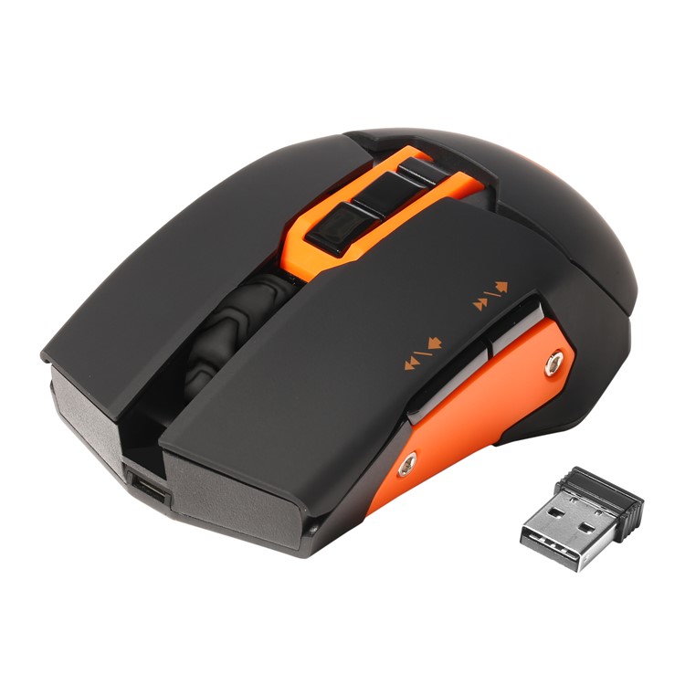 W1 2.4G Wireless Portable Game Mouse Optical Mice with USB Receiver - Orange-2