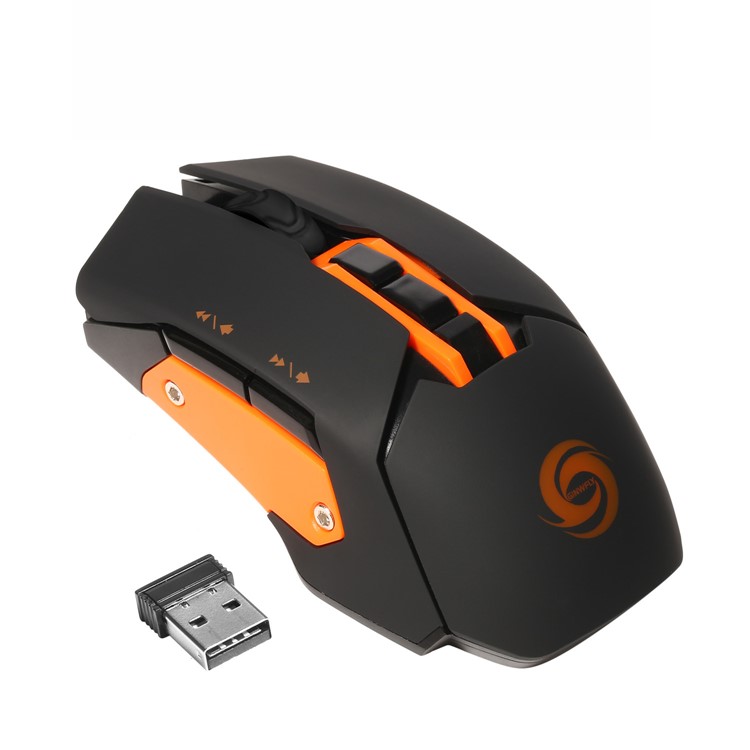 W1 2.4G Wireless Portable Game Mouse Optical Mice with USB Receiver - Orange-3