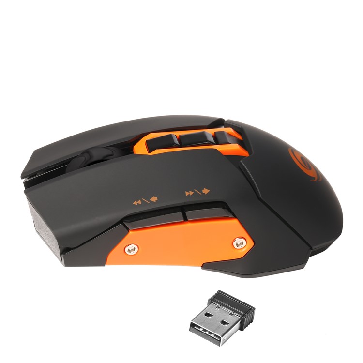 W1 2.4G Wireless Portable Game Mouse Optical Mice with USB Receiver - Orange-5