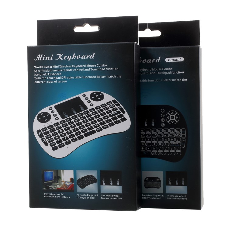 2.4GHz Mini Wireless Keyboard with Touchpad Mouse Backlit - Black-10