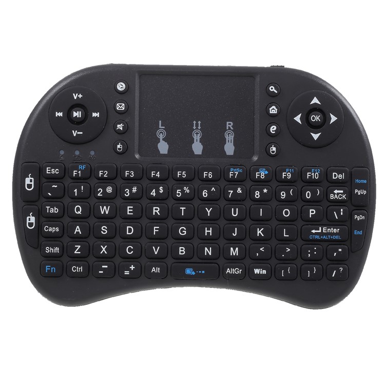 2.4GHz Mini Wireless Keyboard with Touchpad Mouse Backlit - Black-2