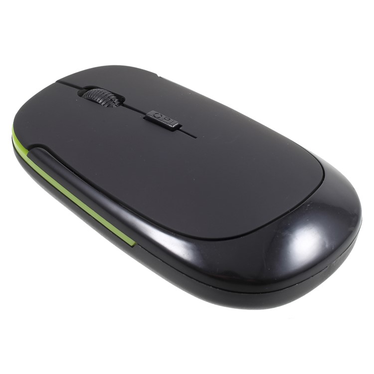 Contrast Color 2.4G Wireless Optical Mouse with 800/1600 Adjustable DPI - Black / Green-4