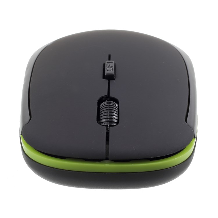 Contrast Color 2.4G Wireless Optical Mouse with 800/1600 Adjustable DPI - Black / Green-6