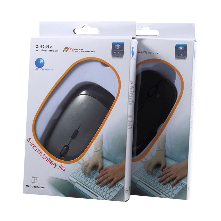 Contrast Color 2.4G Wireless Optical Mouse with 800/1600 Adjustable DPI - Black / Green-9