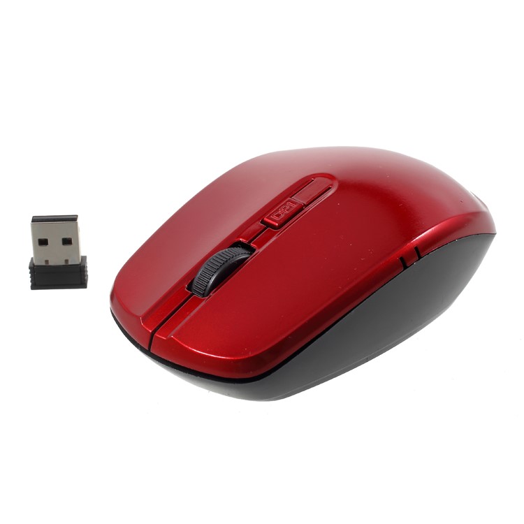 2.4GHz Wireless Optical Mouse with 3200DPI Resolution - Red-1