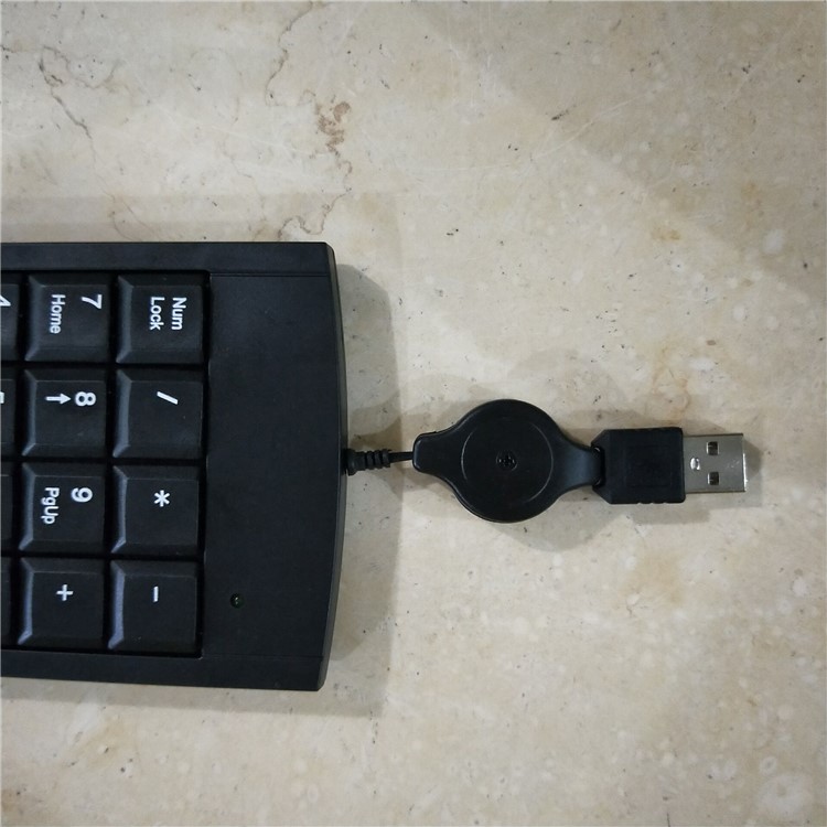 Retractable USB Numeric Keyboard 19-keys Num Pad Wired Number Keypad-4