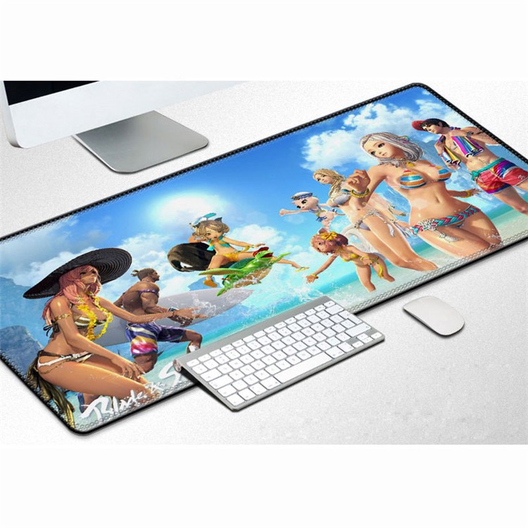 Patterned Super Large Size Soft Rubber Gaming Mouse Pad, Size: 400*900*2mm - Bikini Beauties-1