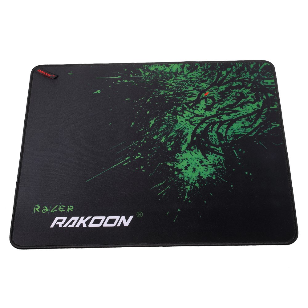 RAKOON Gaming Mouse Pad Stitched Edges Non-Slip Mouse Pad, Size: 350x440mm - Green-2