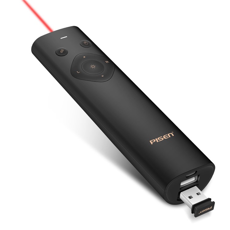 PISEN Pointer Presenter Rechargeable 2.4GHz PPT Clicker Air Mouse 2500mAh Power Bank-1