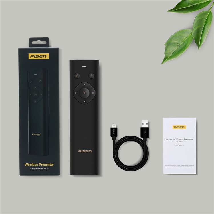 PISEN Pointer Presenter Rechargeable 2.4GHz PPT Clicker Air Mouse 2500mAh Power Bank-9